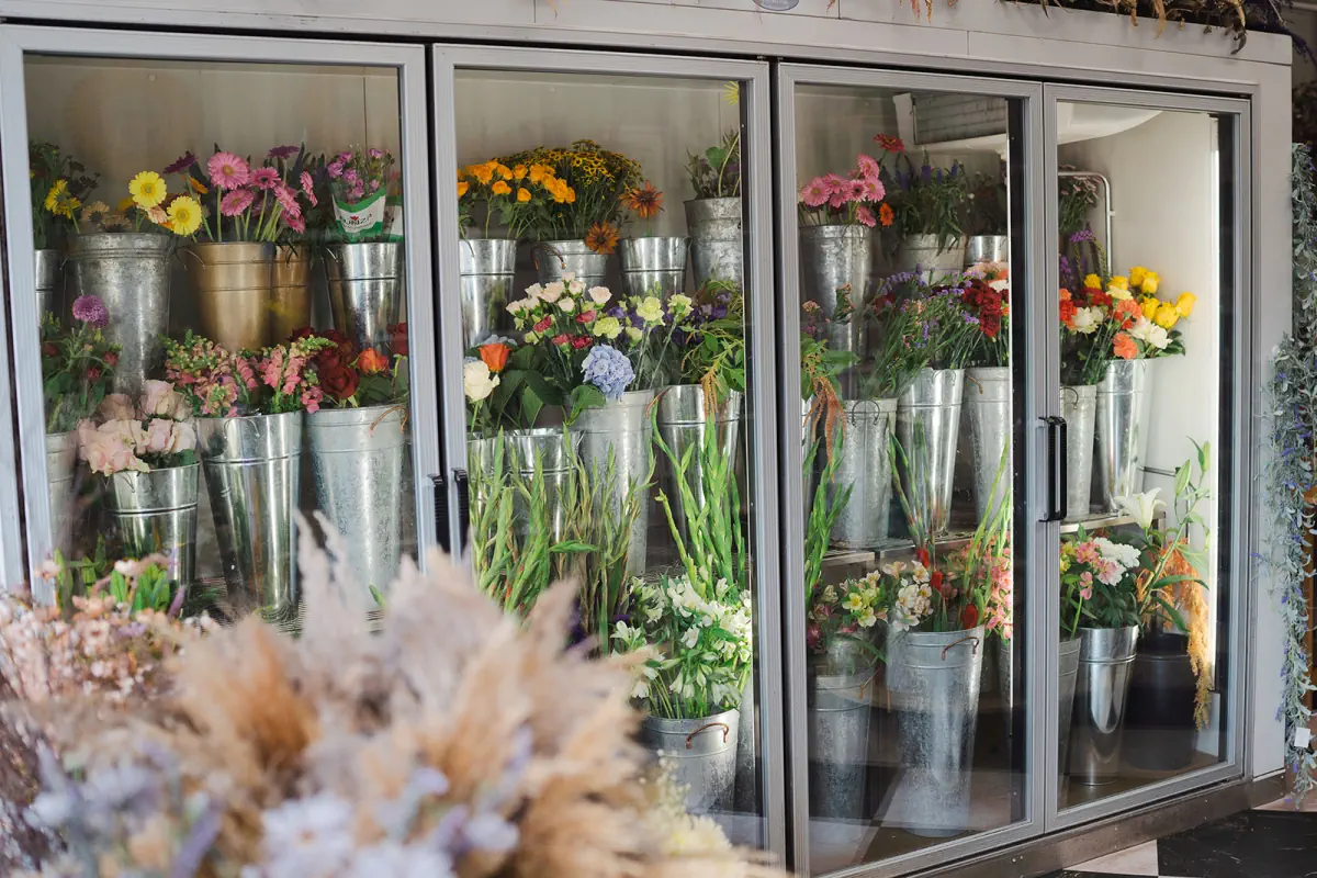 Fridge of Flowers at Booker Flowers and Gifts Liverpool